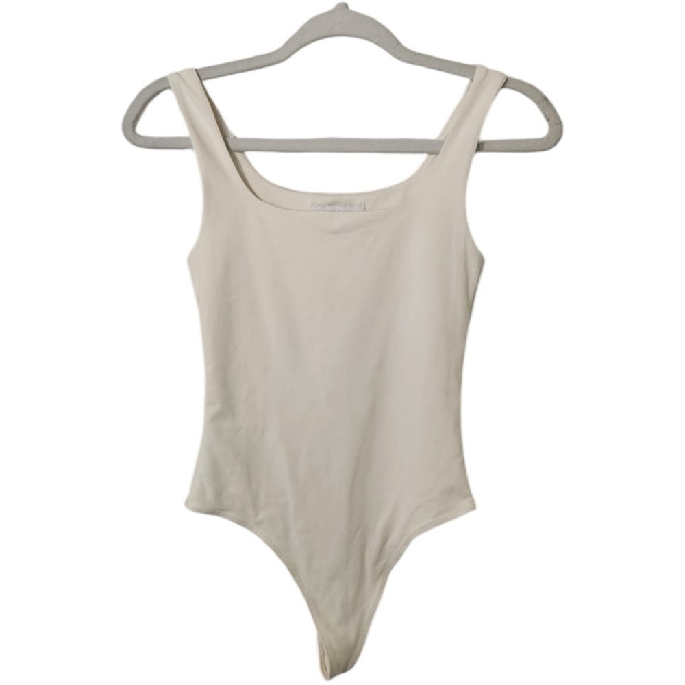 NWT House of Harlow 1960 Cream Seamless Tank Bodysuit, Size XS
